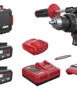 Skil 3085 HB – brezkrtačni akumulatorski udarni vrtalnik 20V Max s kovinsko vpenjalno glavo 13 mm in dvema baterijama